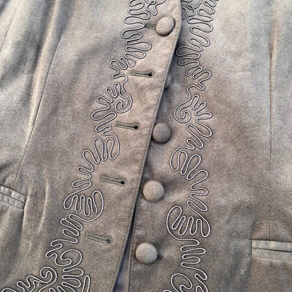 Vintage Suede Vest  and Pants  matching Set Green Suzelle Size 12 - Picture 2 of 10